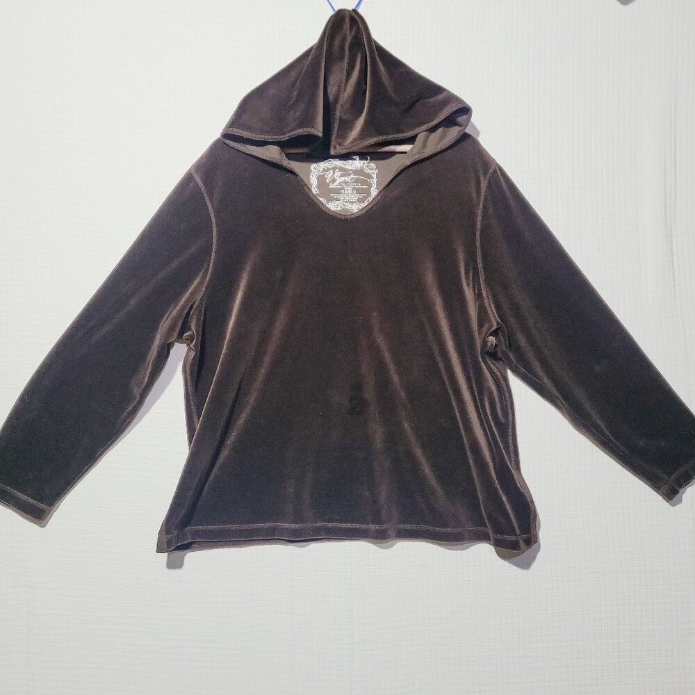 Venezia velour hoodie 22/24 Women's Dark Brown LOOK nice v sport